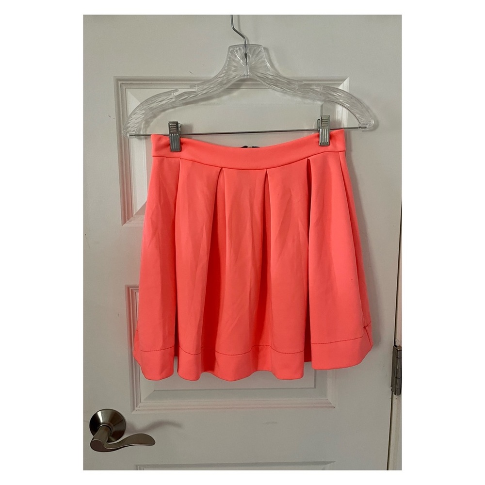 Neon coral skater skirt